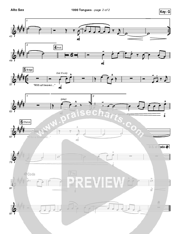 1000 Tongues Alto Sax (Vertical Worship)