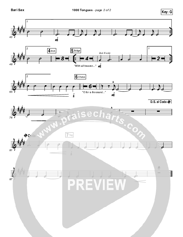 1000 Tongues Bari Sax (Vertical Worship)