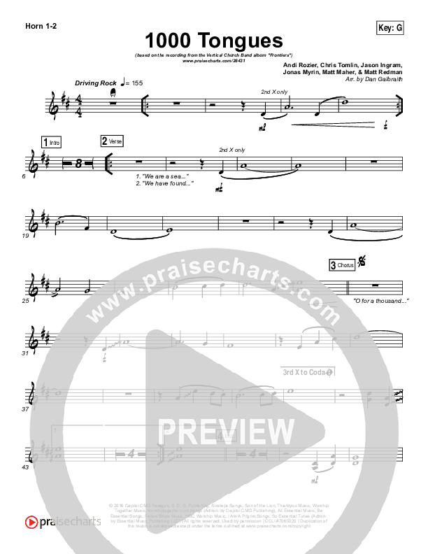 1000 Tongues Brass Pack (Vertical Worship)