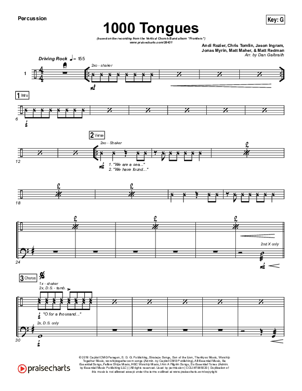 1000 Tongues Percussion (Vertical Worship)