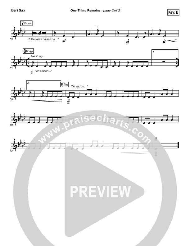 One Thing Remains Bari Sax (Jesus Culture)