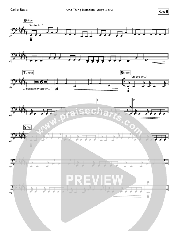 One Thing Remains Cello/Bass (Jesus Culture)