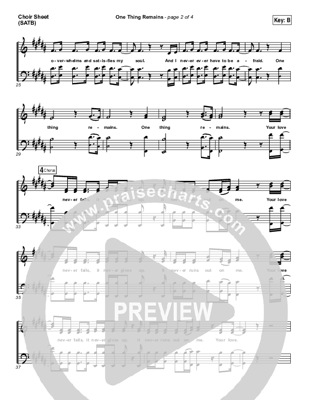 One Thing Remains Choir Sheet (SATB) (Jesus Culture)