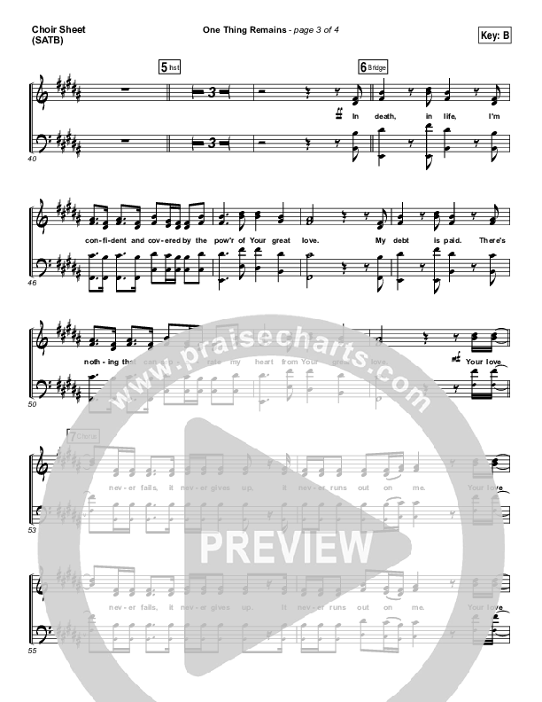 One Thing Remains Choir Vocals (SATB) (Jesus Culture)