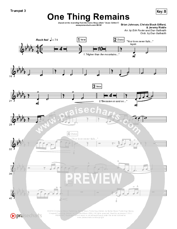 One Thing Remains Trumpet 3 (Jesus Culture)