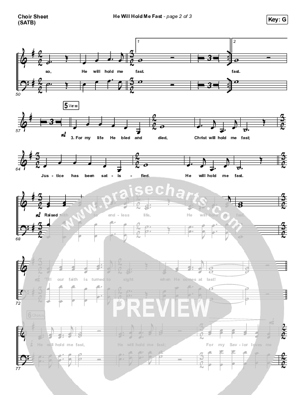 He Will Hold Me Fast Choir Sheet (SATB) (Keith & Kristyn Getty)