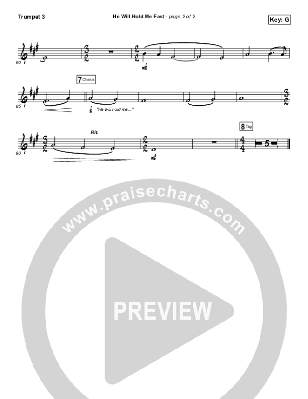 He Will Hold Me Fast Trumpet 3 (Keith & Kristyn Getty)