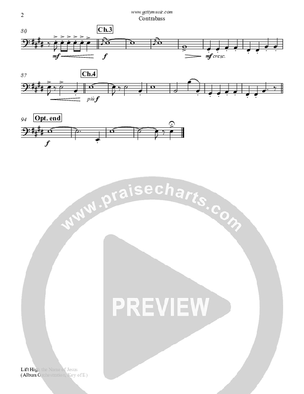 Lift High The Name Of Jesus Contrabass (Keith & Kristyn Getty)