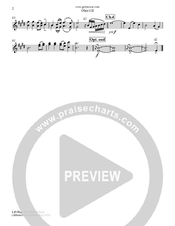 Lift High The Name Of Jesus Oboe 1/2 (Keith & Kristyn Getty)