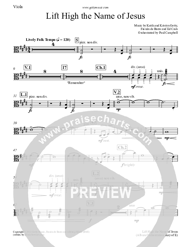 Lift High The Name Of Jesus Viola (Keith & Kristyn Getty)