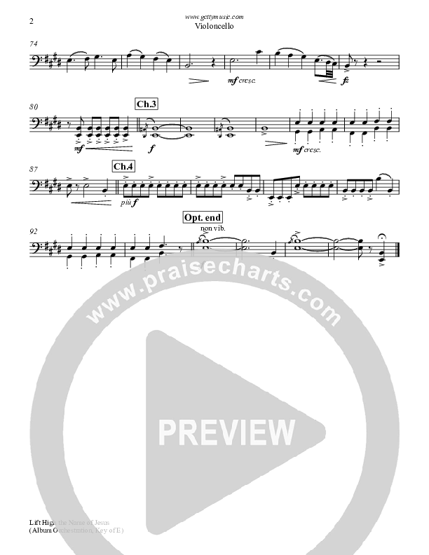 Lift High The Name Of Jesus Violincello (Keith & Kristyn Getty)