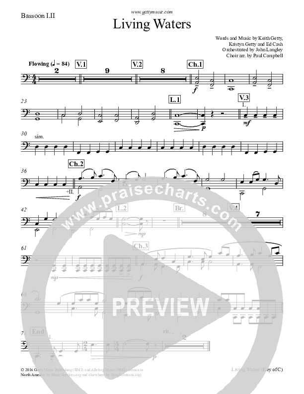 Living Waters Bassoon 1/2 (Keith & Kristyn Getty)