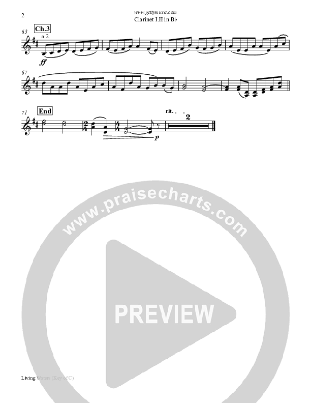 Living Waters Clarinet 1/2 (Keith & Kristyn Getty)