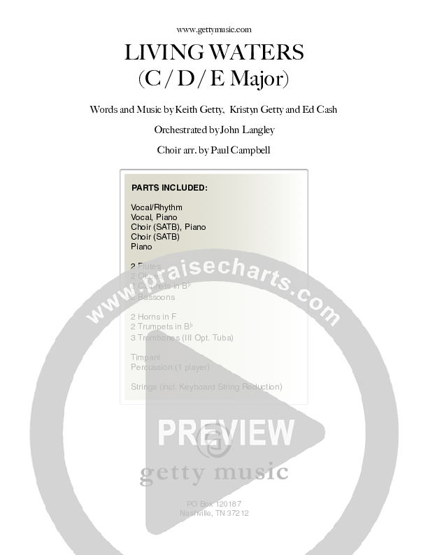 Living Waters Cover Sheet (Keith & Kristyn Getty)