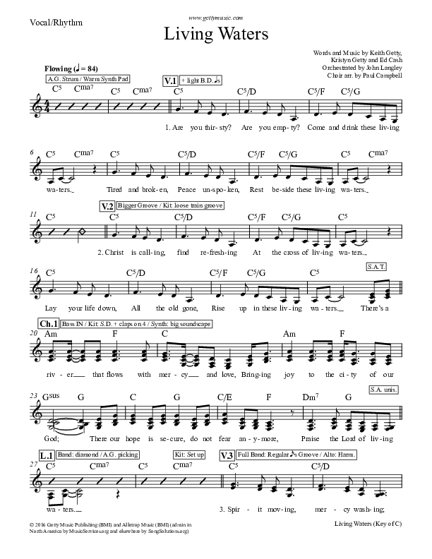 Living Waters Rhythm/Vocal (Keith & Kristyn Getty)