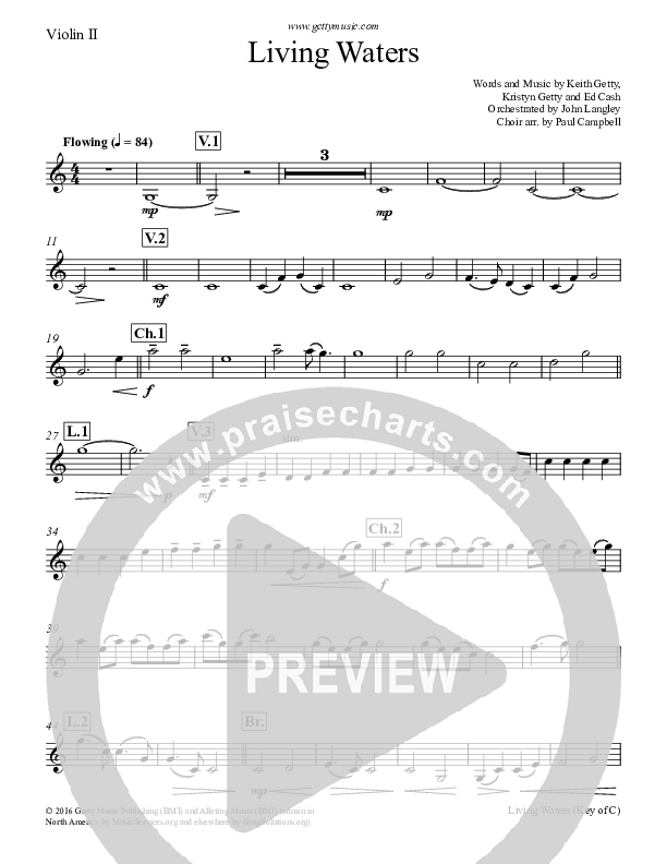 Living Waters Violin 2 (Keith & Kristyn Getty)