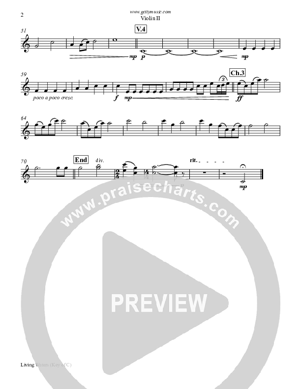 Living Waters Violin 2 (Keith & Kristyn Getty)