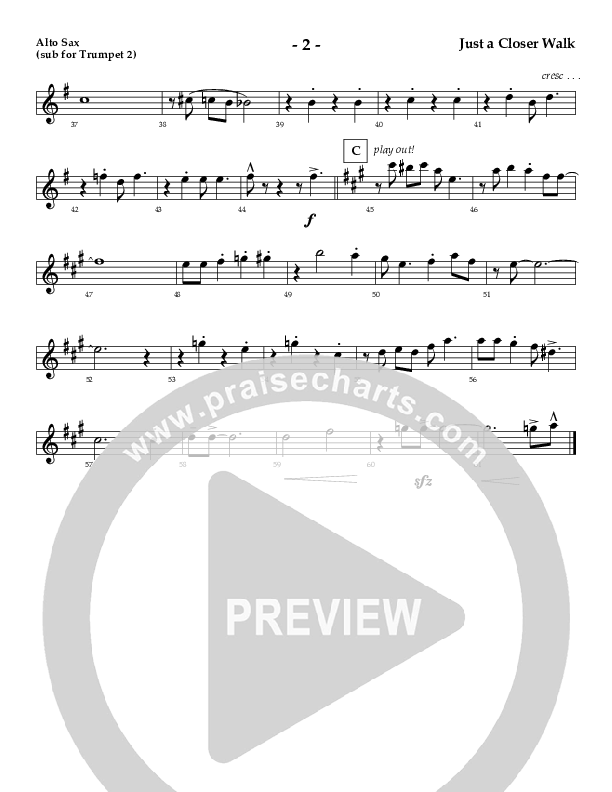 Just A Closer Walk (Instrumental) Alto Sax (AnderKamp Music)