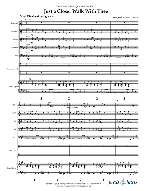 Just A Closer Walk (Instrumental) Conductor's Score (AnderKamp Music)