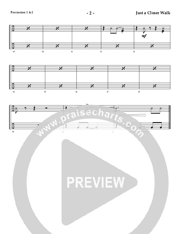 Just A Closer Walk (Instrumental) Percussion 1/2 (AnderKamp Music)