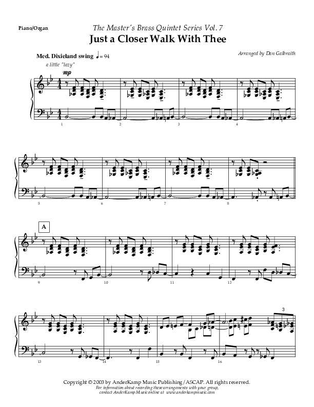 Just A Closer Walk (Instrumental) Piano Sheet (AnderKamp Music)