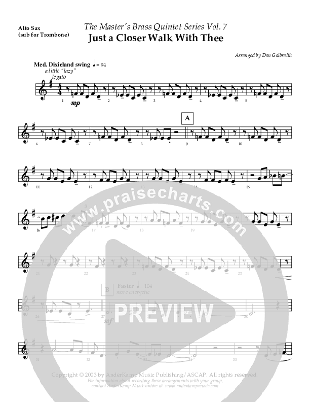 Just A Closer Walk (Instrumental) Substitute Parts (AnderKamp Music)