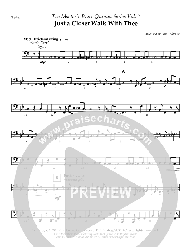 Just A Closer Walk (Instrumental) Tuba (AnderKamp Music)