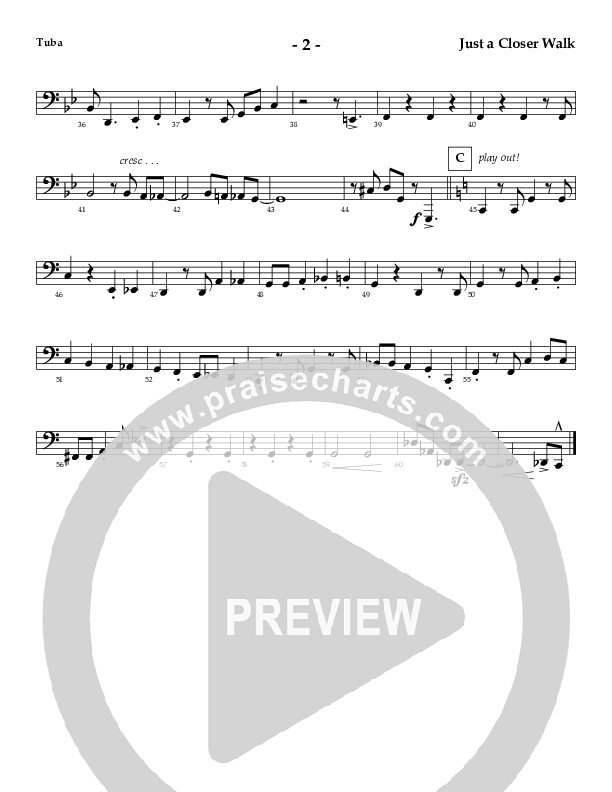 Just A Closer Walk (Instrumental) Tuba (AnderKamp Music)