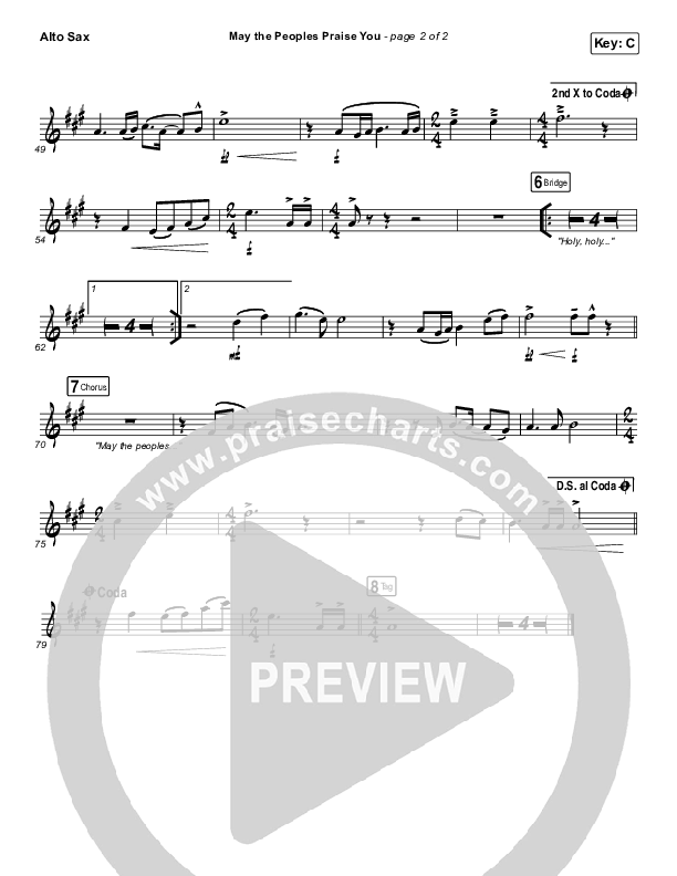 May The Peoples Praise You Alto Sax (Keith & Kristyn Getty)