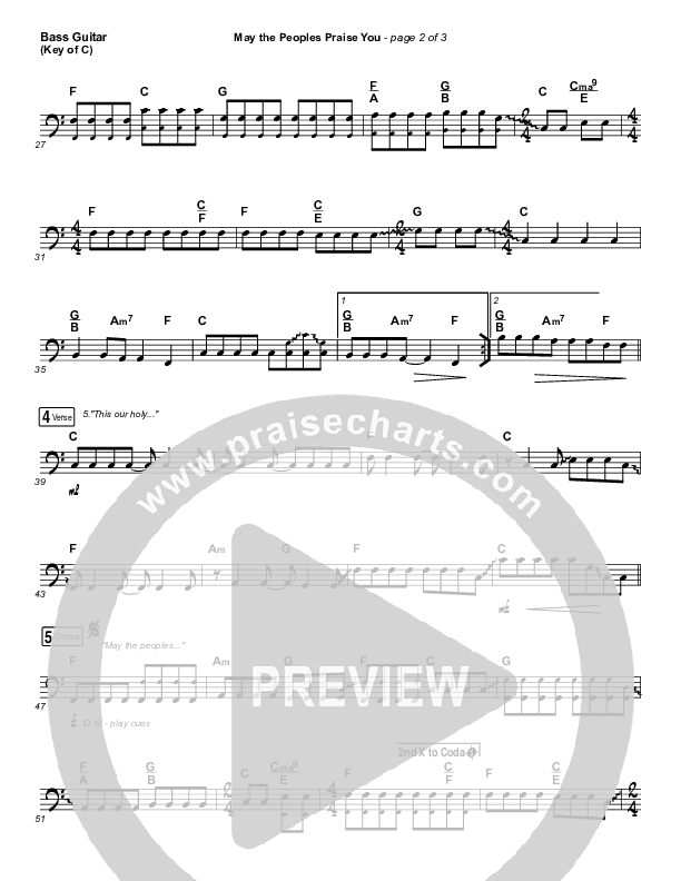 May The Peoples Praise You Bass Guitar (Keith & Kristyn Getty)