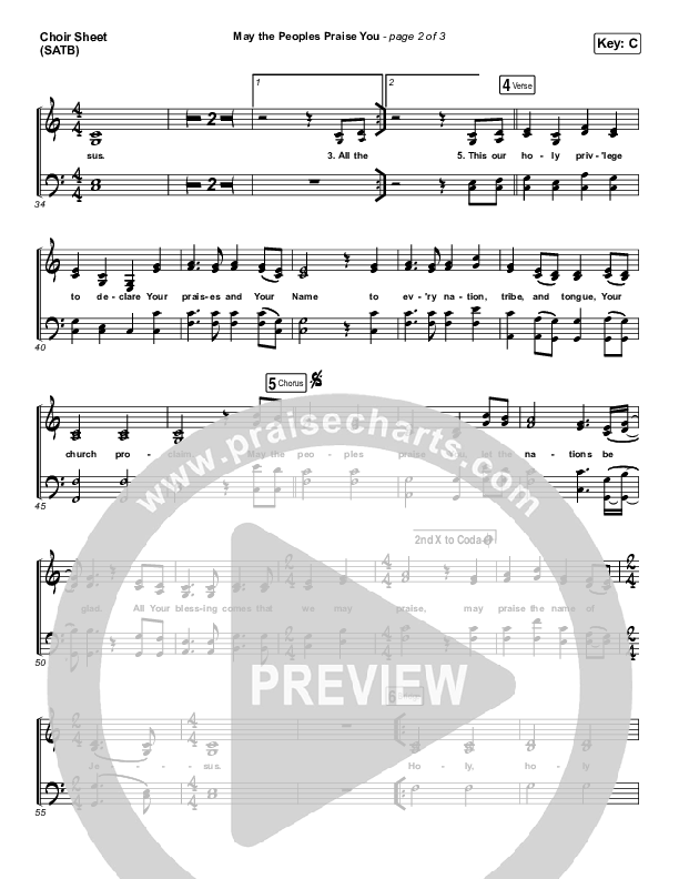 May The Peoples Praise You Choir Sheet (SATB) (Keith & Kristyn Getty)