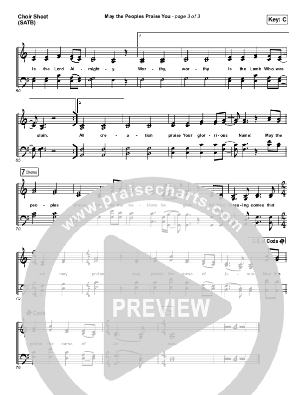 May The Peoples Praise You Choir Sheet (SATB) (Keith & Kristyn Getty)