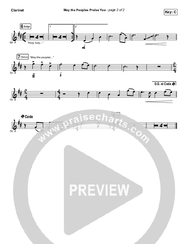 May The Peoples Praise You Clarinet (Keith & Kristyn Getty)