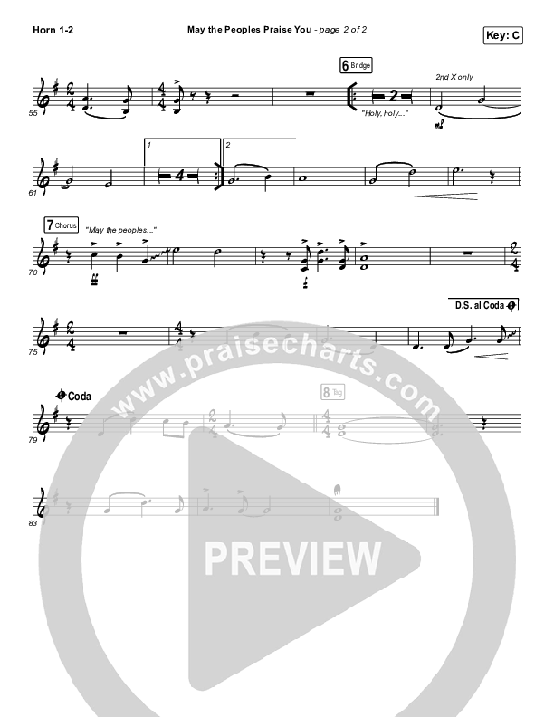 May The Peoples Praise You French Horn 1/2 (Keith & Kristyn Getty)