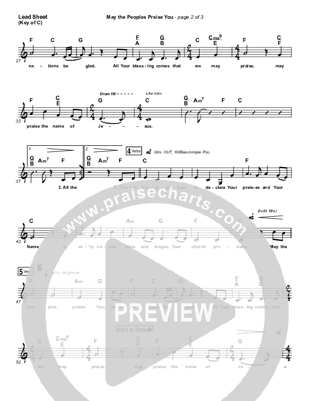 May The Peoples Praise You Lead Sheet (Melody) (Keith & Kristyn Getty)