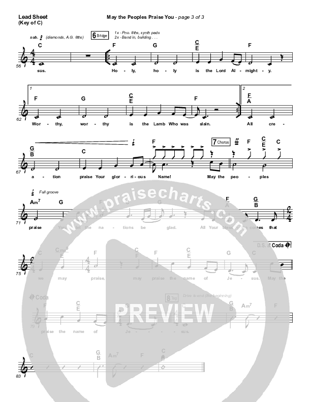 May The Peoples Praise You Lead Sheet (Melody) (Keith & Kristyn Getty)