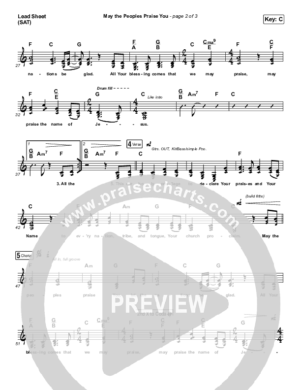 May The Peoples Praise You Lead Sheet (SAT) (Keith & Kristyn Getty)