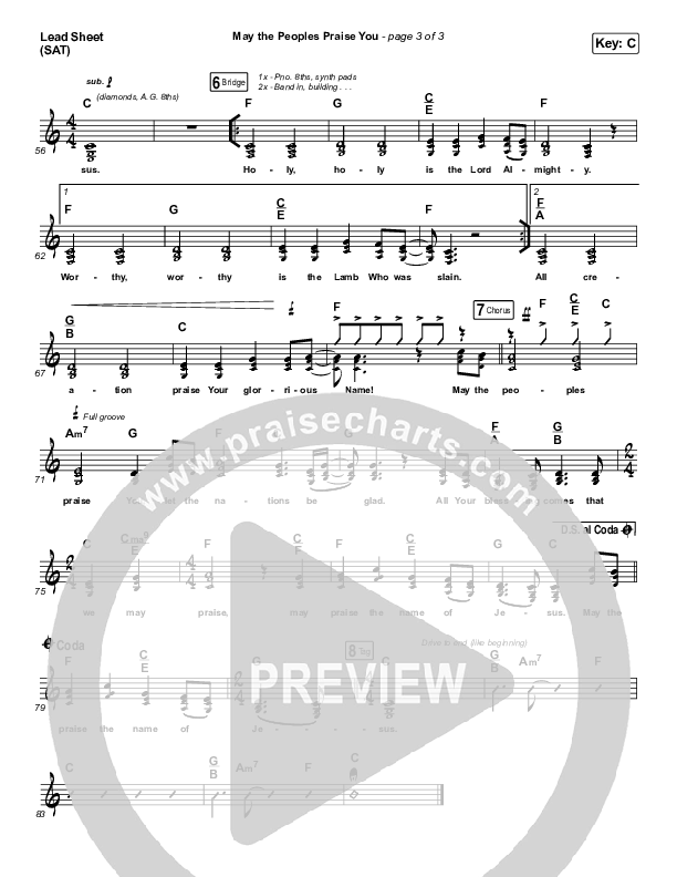 May The Peoples Praise You Lead Sheet (SAT) (Keith & Kristyn Getty)