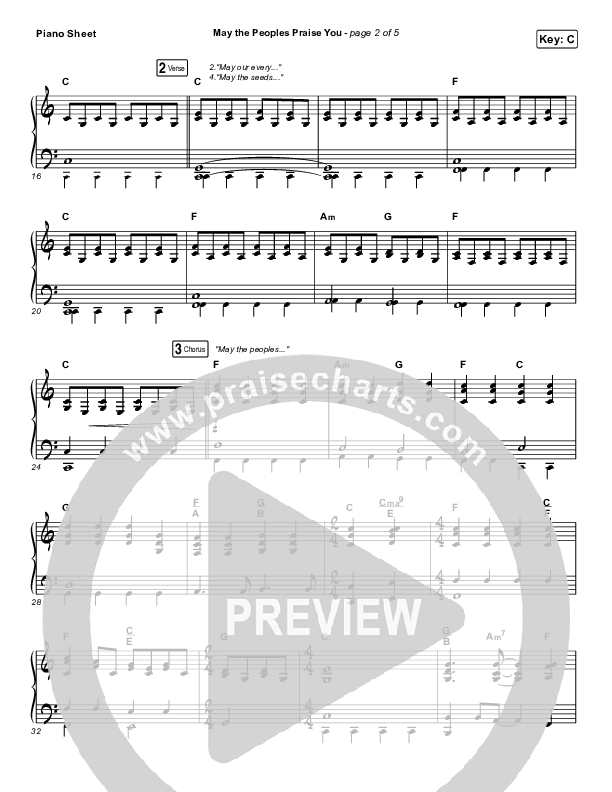 May The Peoples Praise You Piano Sheet (Keith & Kristyn Getty)