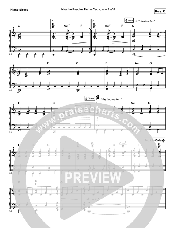 May The Peoples Praise You Piano Sheet (Keith & Kristyn Getty)