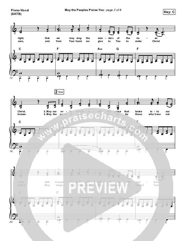 May The Peoples Praise You Piano/Vocal (SATB) (Keith & Kristyn Getty)