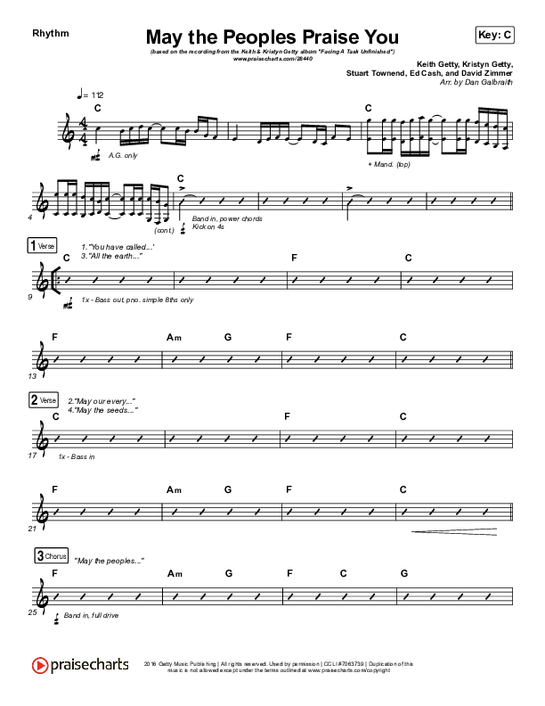 May The Peoples Praise You Rhythm Chart (Keith & Kristyn Getty)