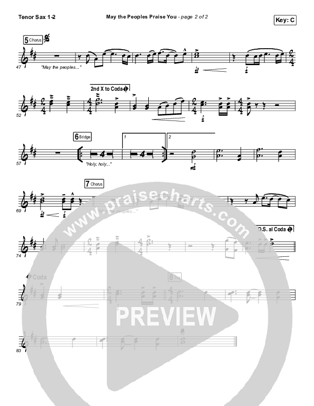 May The Peoples Praise You Tenor Sax 1/2 (Keith & Kristyn Getty)