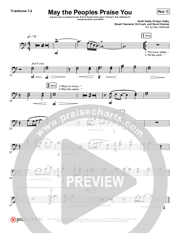 May The Peoples Praise You Trombone 1/2 (Keith & Kristyn Getty)