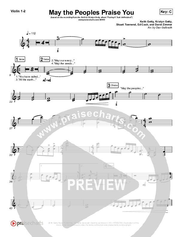 May The Peoples Praise You Violin 1/2 (Keith & Kristyn Getty)