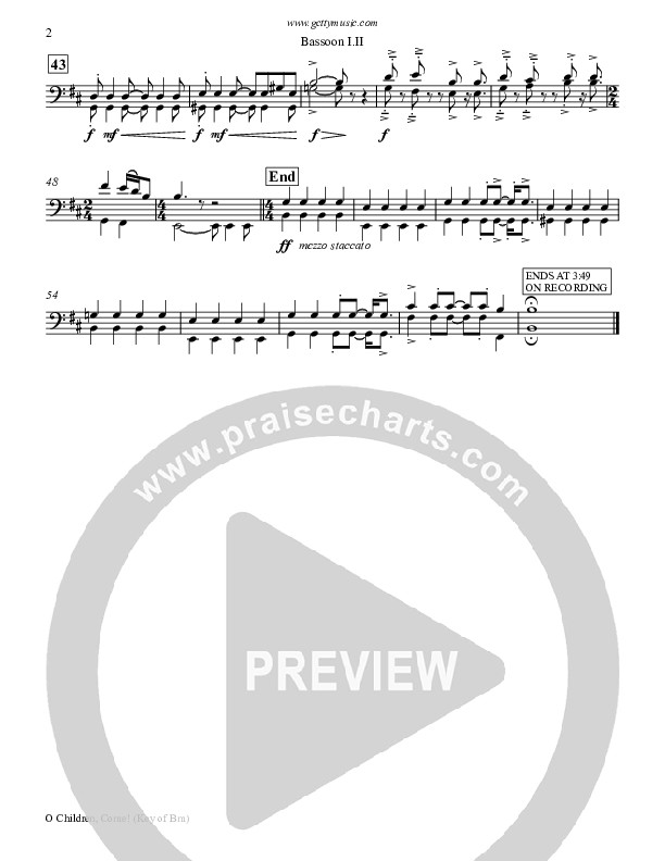 O Children Come Bassoon 1/2 (Keith & Kristyn Getty)