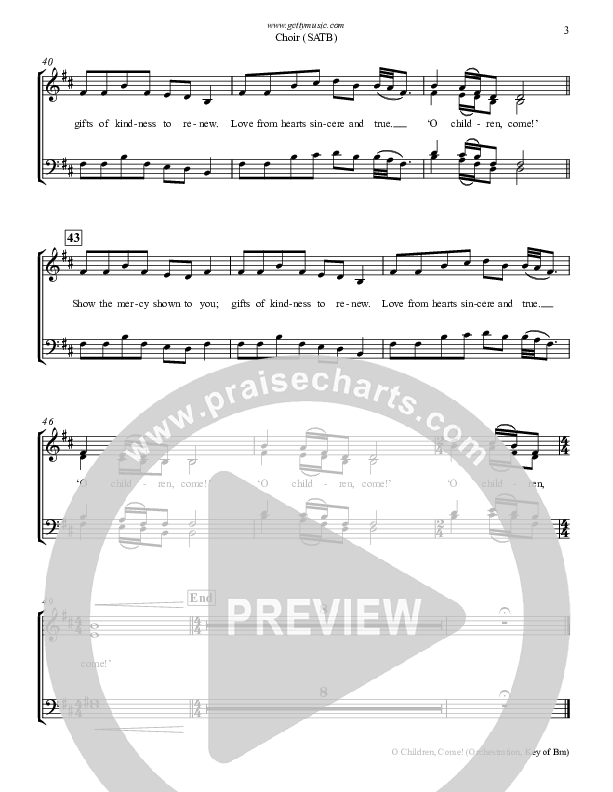 O Children Come Choir Sheet (SATB) (Keith & Kristyn Getty)