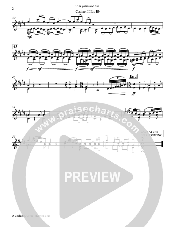 O Children Come Clarinet 1/2 (Keith & Kristyn Getty)