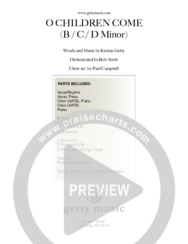 O Children Come Orchestration (Keith & Kristyn Getty)