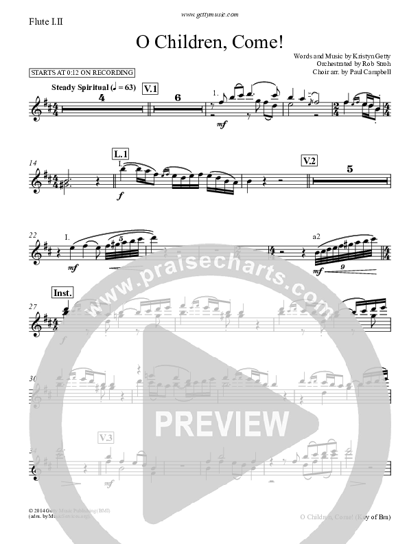 O Children Come Flute 1/2 (Keith & Kristyn Getty)